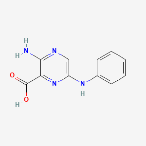molecular formula C11H10N4O2 B8313265 3-Amino-6-anilino-pyrazine-2-carboxylic acid 