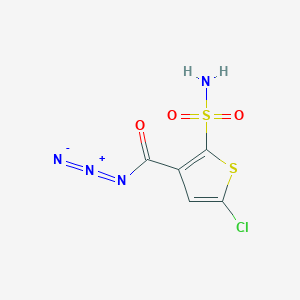 molecular formula C5H3ClN4O3S2 B8313280 5-Chloro-2-sulfamoyl-3-thenoyl azide 