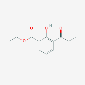 molecular formula C12H14O4 B8313287 Ethyl 2-hydroxy-3-propionylbenzoate 