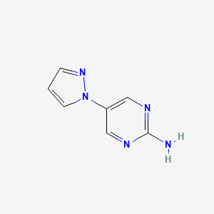 molecular formula C7H7N5 B8313306 5-(1H-pyrazol-1-yl)pyrimidin-2-amine 