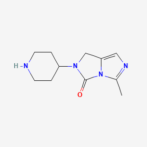 molecular formula C11H16N4O B8313311 5-methyl-2-(4-piperidinyl)-1,2-dihydro-3H-imidazo[1,5-c]imidazol-3-one 