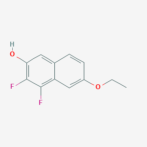 molecular formula C12H10F2O2 B8313315 6-Ethoxy-3,4-difluoronaphthalen-2-ol 