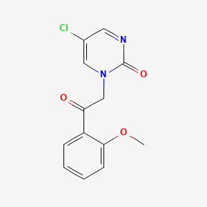 molecular formula C13H11ClN2O3 B8313330 5-Chloro-1-(2-methoxyphenacyl)pyrimidin-2-one 