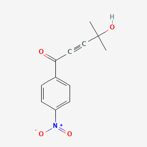 molecular formula C12H11NO4 B8313340 4-Hydroxy-4-methyl-1-(4-nitrophenyl)pent-2-yn-1-one 