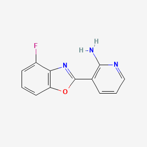 molecular formula C12H8FN3O B8313343 3-(4-Fluoro-1,3-benzoxazol-2-yl)pyridin-2-amine 