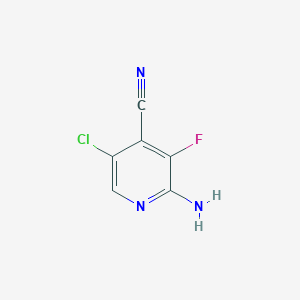 molecular formula C6H3ClFN3 B8313344 2-Amino-5-chloro-3-fluoroisonicotinonitrile 