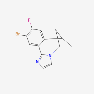 molecular formula C13H10BrFN2 B8313361 10-bromo-9-fluoro-6,7-dihydro-5H-5,7-methanobenzo[c]imidazo[1,2-a]azepine 