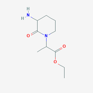 molecular formula C10H18N2O3 B8313400 2-(3-Amino-2-oxo-piperidin-1-yl)-propionic acid ethyl ester 