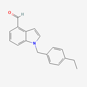 molecular formula C18H17NO B8313426 1-(4-Ethylbenzyl)indole-4-carbaldehyde 