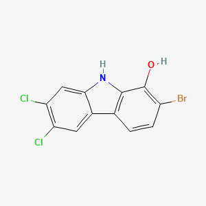 molecular formula C12H6BrCl2NO B8313452 2-bromo-6,7-dichloro-9H-carbazol-1-ol 
