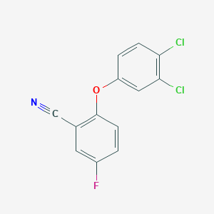 molecular formula C13H6Cl2FNO B8313512 2-(3,4-Dichlorophenoxy)-5-Fluoro-Benzonitrile 