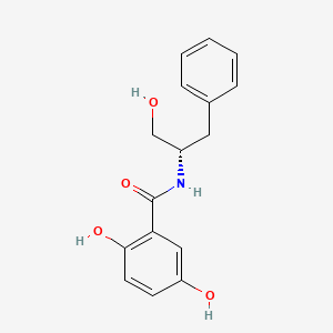 molecular formula C16H17NO4 B8313561 N-{(S)-1-hydroxy-3-phenyl-2-propyl}-2,5-dihydroxybenzamide 