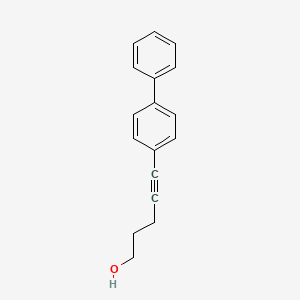 molecular formula C17H16O B8313580 5-(1,1'-Biphenyl-4-yl)-4-pentyn-1-ol 