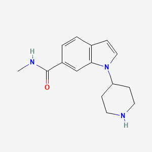 molecular formula C15H19N3O B8313663 1-(piperidin-4-yl)-N-methyl-1H-indole-6-carboxamide 