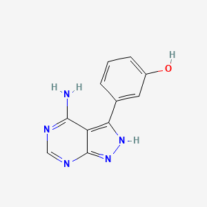 molecular formula C11H9N5O B8313712 3-(4-amino-1H-pyrazolo[3,4-d]pyrimidin-3-yl)phenol 