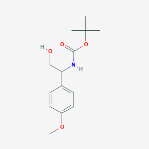 molecular formula C14H21NO4 B8313744 Tert-butyl 1-(4-methoxyphenyl)-2-hydroxyethylcarbamate 