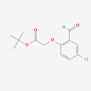 molecular formula C13H15ClO4 B8313770 (4-chloro-2-formylphenoxy)-acetic Acid, 1,1-dimethylethyl Ester 