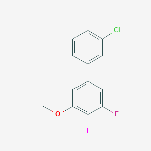 molecular formula C13H9ClFIO B8313807 3'-Chloro-3-fluoro-4-iodo-5-methoxy-1,1'-biphenyl 