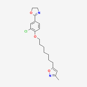 molecular formula C20H25ClN2O3 B8313876 Isoxazole, 5-(7-(2-chloro-4-(4,5-dihydro-2-oxazolyl)phenoxy)heptyl)-3-methyl- CAS No. 98033-82-0