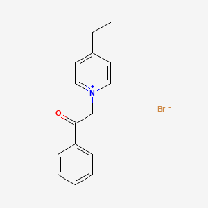 molecular formula C15H16BrNO B8313930 Pyridinium, 4-ethyl-1-(2-oxo-2-phenylethyl)-, bromide CAS No. 16844-13-6