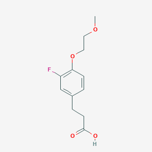 molecular formula C12H15FO4 B8314019 3-[3-Fluoro-4-(2-methoxy-ethoxy)-phenyl]-propionic acid 