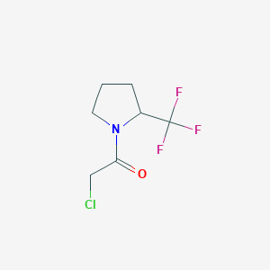 molecular formula C7H9ClF3NO B8314111 2-Chloro-1-(2-(trifluoromethyl)pyrrolidin-1-yl)ethanone 