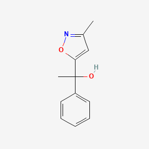 molecular formula C12H13NO2 B8314129 1-(3-Methylisoxazole-5-yl)-1-phenylethanol 
