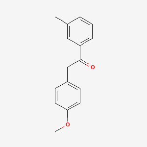 molecular formula C16H16O2 B8314177 2-(4-Methoxy-phenyl)-1-m-tolyl-ethanone 