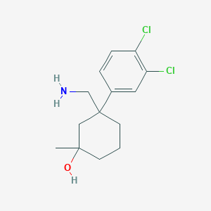 molecular formula C14H19Cl2NO B8314181 3-Aminomethyl-3-(3,4-dichloro-phenyl)-1-methyl-cyclohexanol 
