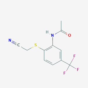 molecular formula C11H9F3N2OS B8314299 n-(2-Cyanomethylsulfanyl-5-trifluoromethylphenyl)acetamide 
