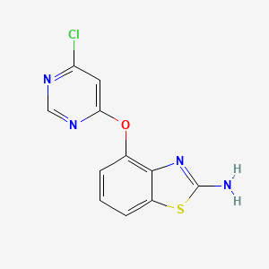 molecular formula C11H7ClN4OS B8314326 4-(6-Chloro-pyrimidin-4-yloxy)-benzothiazol-2-ylamine 