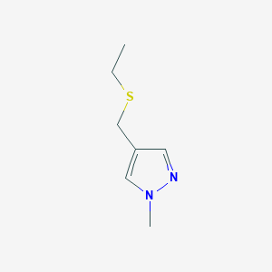 molecular formula C7H12N2S B8314342 4-[(ethylthio)methyl]-1-methyl-1H-pyrazole 