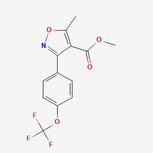 molecular formula C13H10F3NO4 B8314364 Methyl-5-methyl-3-(4-(trifluoromethoxy)phenyl)isoxazol-4-carboxylate 