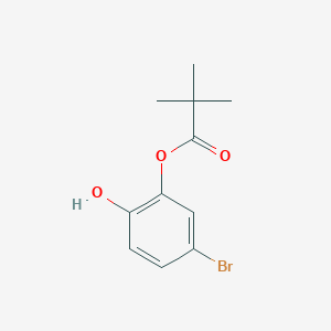 molecular formula C11H13BrO3 B8314381 2,2-Dimethylpropionic acid 5-bromo-2-hydroxyphenylester 