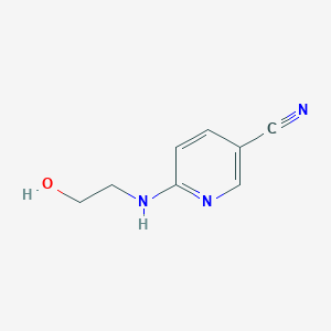 molecular formula C8H9N3O B8314427 6-[(2-Hydroxyethyl)amino]pyridine-3-carbonitrile 