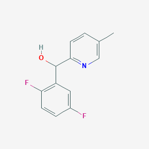 molecular formula C13H11F2NO B8314435 2-[(2,5-Difluorophenyl)-hydroxymethyl]-5-methylpyridine 