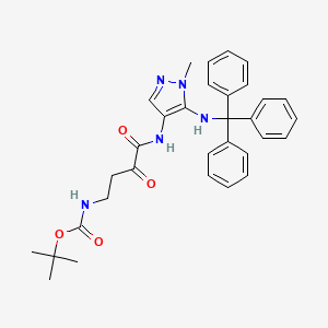 molecular formula C32H35N5O4 B8314452 tert-butyl (4-{[1-methyl-5-(tritylamino)-1H-pyrazol-4-yl]amino}-3,4-dioxobutyl)carbamate 