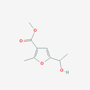 molecular formula C9H12O4 B8314472 5-(1-Hydroxy-ethyl)-2-methyl-furan-3-carboxylic acid methyl ester 