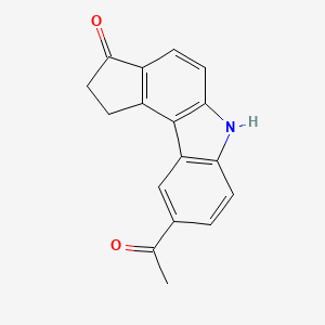 molecular formula C17H13NO2 B8314548 9-Acetyl-1,2-dihydrocyclopenta[c]carbazol-3(6H)-one 