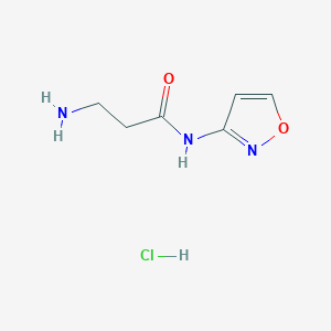 molecular formula C6H10ClN3O2 B8314551 3-Amino-N-isoxazol-3-yl-propionamide hydrochloride 