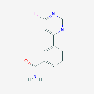 molecular formula C11H8IN3O B8314557 4-Iodo-6-(3-aminocarbonylphenyl)pyrimidine 
