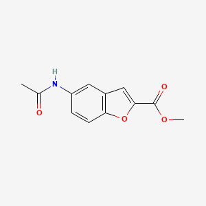molecular formula C12H11NO4 B8314567 Methyl 5-acetaminobenzofuran-2-carboxylate 