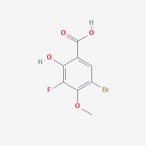 molecular formula C8H6BrFO4 B8314579 5-Bromo-3-fluoro-2-hydroxy-4-methoxybenzoic acid 