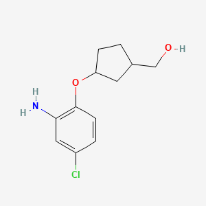 molecular formula C12H16ClNO2 B8314586 [3-(2-Amino-4-chloro-phenoxy)-cyclopentyl]-methanol 