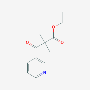 molecular formula C12H15NO3 B8314630 Ethyl alpha-(3-pyridylcarbonyl)isobutyrate 