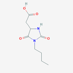 molecular formula C9H14N2O4 B8314640 3-n-Butylhydantoin-5-acetic acid 