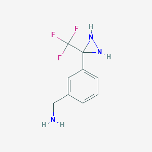 molecular formula C9H10F3N3 B8314747 Benzenemethanamine, 3-[3-(trifluoromethyl)-3-diaziridinyl]- 