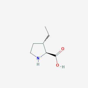 molecular formula C7H13NO2 B8314769 trans-3-Ethylproline 