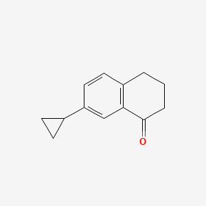 molecular formula C13H14O B8314789 7-Cyclopropyl-3,4-dihydro-2H-naphthalen-1-one 