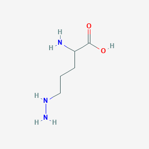 molecular formula C5H13N3O2 B8314823 2-Amino-5-hydrazino-pentanoic acid 